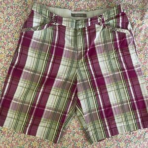 Croft & Barrow Women’s Size 14 Stretch Madras Plaid Bermuda Shorts Like New